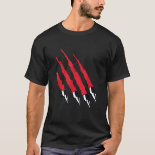 Camiseta Bear Claw Monster Marks Halloween Ideume Gra