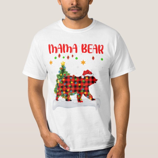 Camiseta Bear da Mãe que Corresponde à Família (Frente)