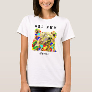 Camiseta Bear de energia Moça de nome personalizado