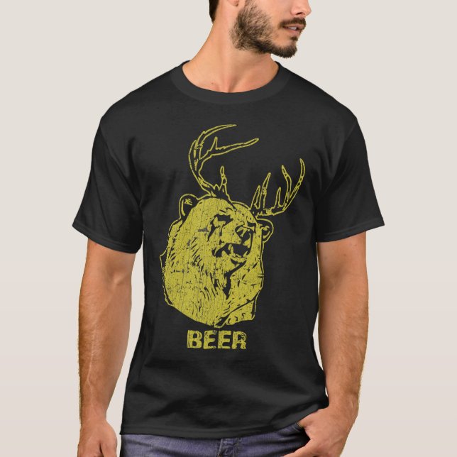 Camiseta Bear + Deer = Beer Essential T-Shirt Copy (Frente)