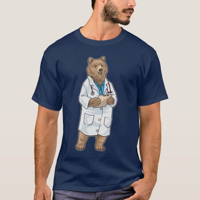 Camiseta Bear Doutor Stetoscope (Frente)