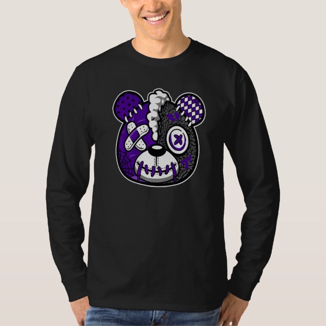 Camiseta Bear Dripping  Loves Dark Iris 3s Unisex Matching (Frente)