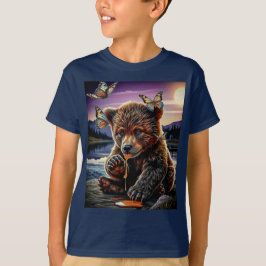 Camiseta Bear e borboletas de mel