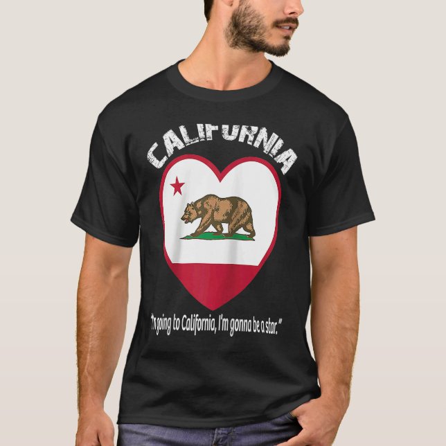 Camiseta Bear Flag of California Grizzly bear California re (Frente)