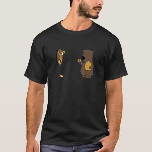 Camiseta Bear Honey Hive Bee Toca Grande Marrom Dart Boa (Frente)