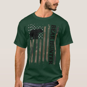 Camiseta Bear Hunter American Flag Bear Hunting Lover