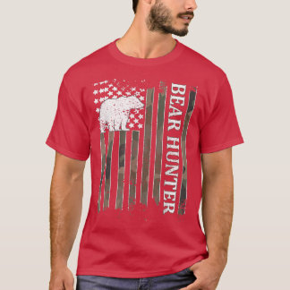 Camiseta Bear Hunter American Flag Bear Hunting Lover237 