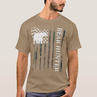 Camiseta Bear Hunter American Flag Bear Hunting Lover Premi