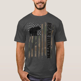 Camiseta Bear Hunter American Flag Bear Hunting Lover Premi