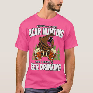 Camiseta Bear Hunter E Beer Lover Acampando Engraçado Caça