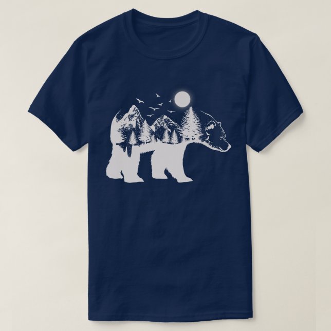 Camiseta Bear illustration made of trees bears Premium  (Frente do Design)