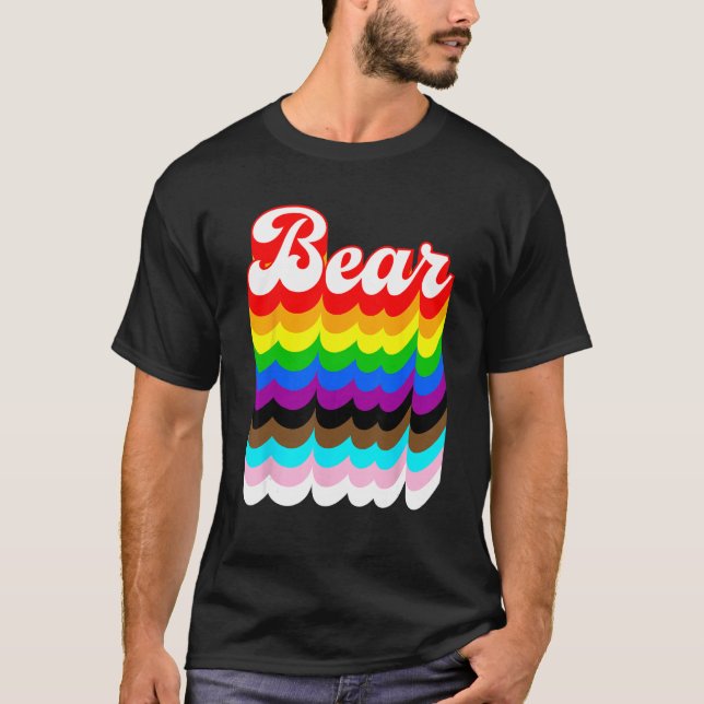 Camiseta Bear LGBTQ pride rainbow (Frente)