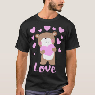 Camiseta Bear Love Hearts for Boys Girls Kids Premium