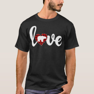 Camiseta Bear Lover Buffalo Xadrez  Dia de os namorados do 