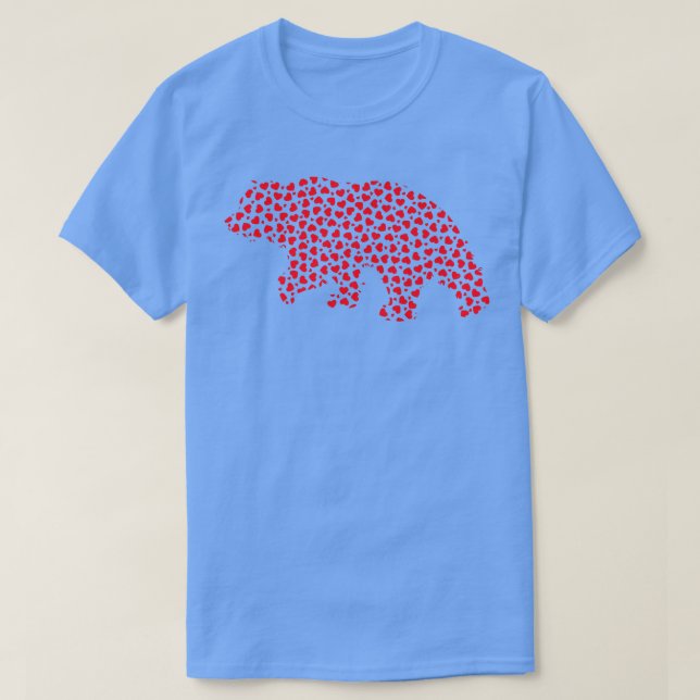 Camiseta Bear Lover Corações Engraçados Adoram Dia de os na (Frente do Design)