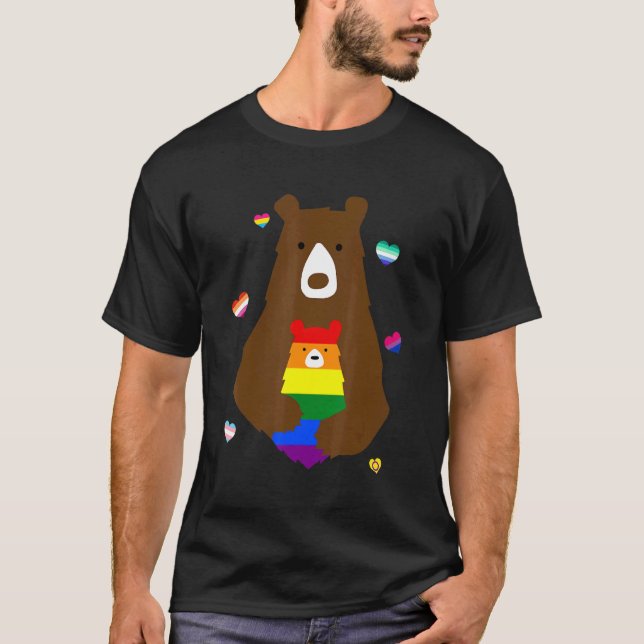 Camiseta Bear Mãe Lgbt Lésbica Gay Bi Transgender Pride Acc (Frente)