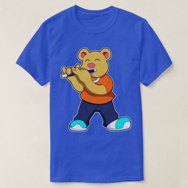 Camiseta Bear Music Flute (Frente do Design)