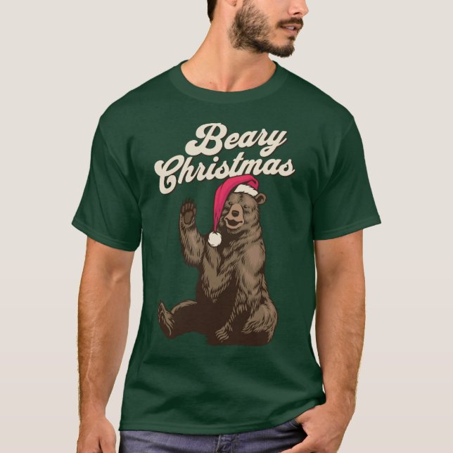 Camiseta Bear Natal, Urso Grizzly (Frente)