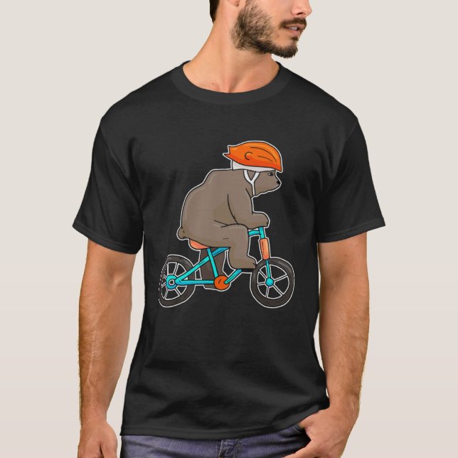 Camiseta Bear On Bike Bicycle Cycling Bear (Frente)