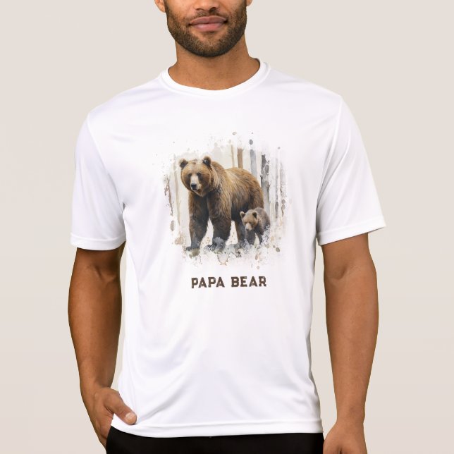 Camiseta *~* BEAR PAPA Cubs artsy Dia de os pais Gift AP86 (Frente)