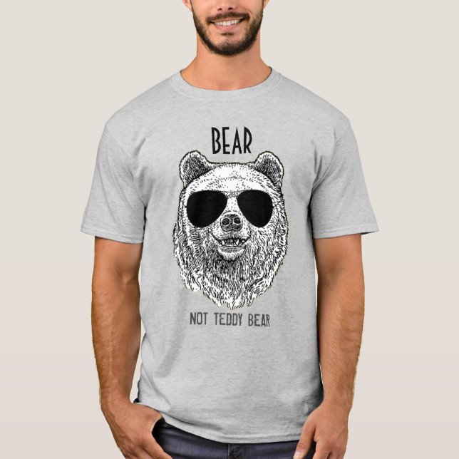 Camiseta BEAR Personalizado NÃO DEDDY BEAR Presente Para Ho (Frente)