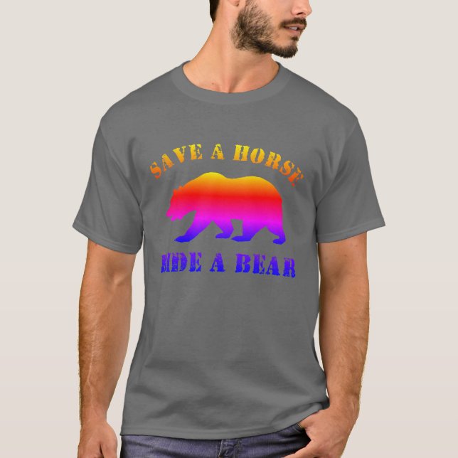 Camiseta Bear Pride Save A Horse Ride a Bear (Frente)