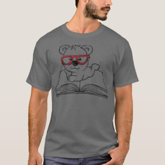 Camiseta Bear Reading Funny Literature Lazy Premium 