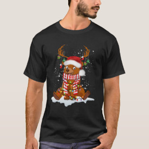 Camiseta Bear Reindeer Papais noeis Noel Costume Dançar Na 