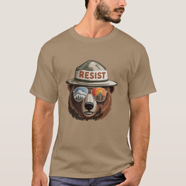 Camiseta Bear Resist Protect Our National Parks Save the en (Frente)