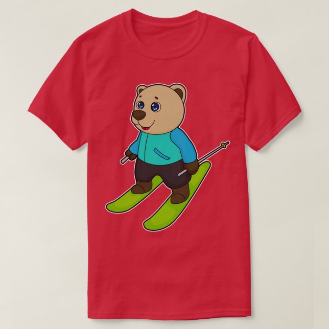 Camiseta Bear Skier Ski (Frente do Design)