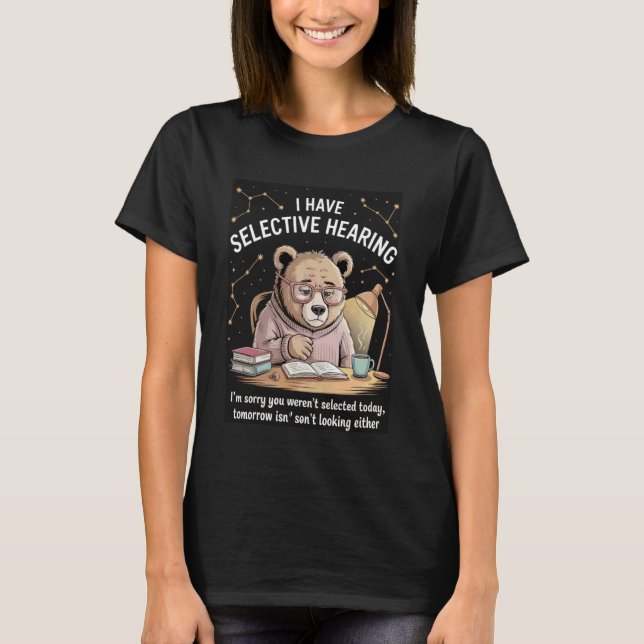 Camiseta Bear Stuff Selective Hearing Bears Jersey Womens B (Frente)