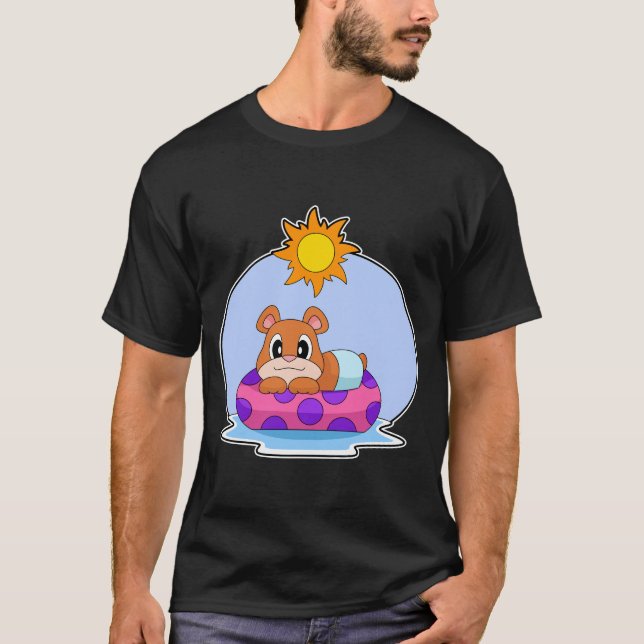 Camiseta Bear Swimming Inflatable float Summer (Frente)
