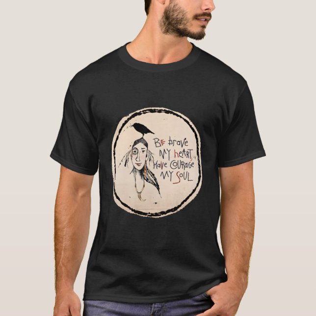 Camiseta Bear Tooth Quirky Crow Raven Boho Esboço Ocidental (Frente)