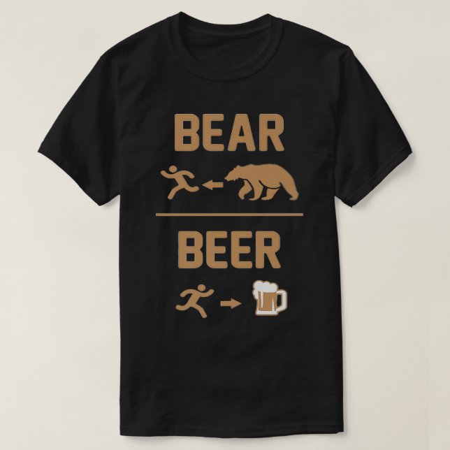 Camiseta Bear vs Beer Engraçado Premium (Frente do Design)