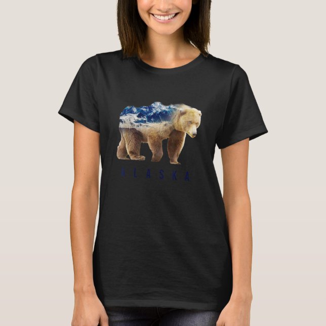 Camiseta Bear Wild Animal Snow Mountain October 18th Alaska (Frente)