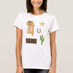 Camiseta Bear Yellow Cowboy Western Saloon Sticker Pack