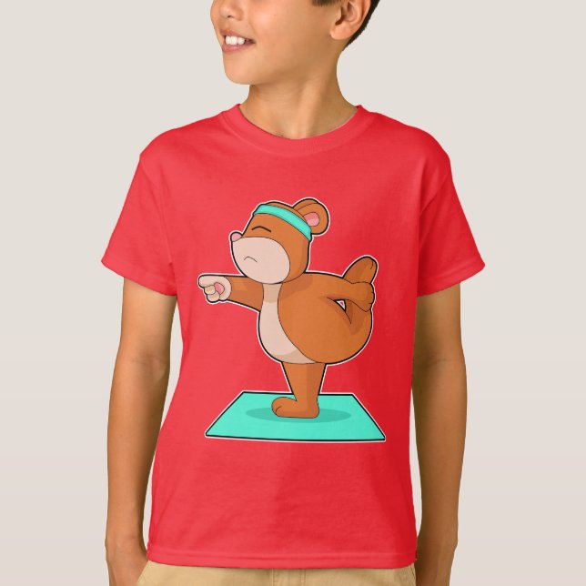 Camiseta Bear Yoga Fitness Gymnastics (Frente)