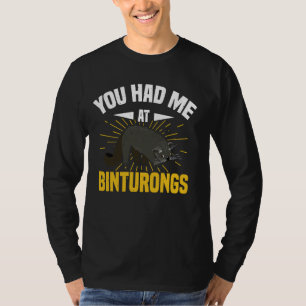 Camiseta Bearcat Animal Bintu Enchido Binturong