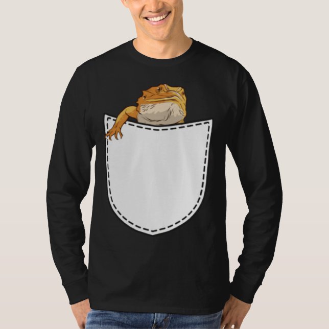 Camiseta Beard Dragon in Artificial Chest Pocket Reptile Li (Frente)