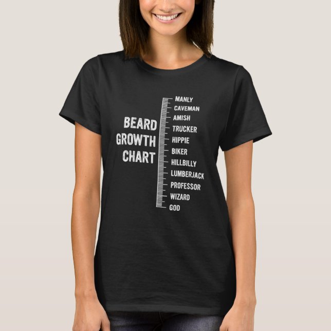 Camiseta Beard Growth Chart Manly  Beard Measurement (Frente)