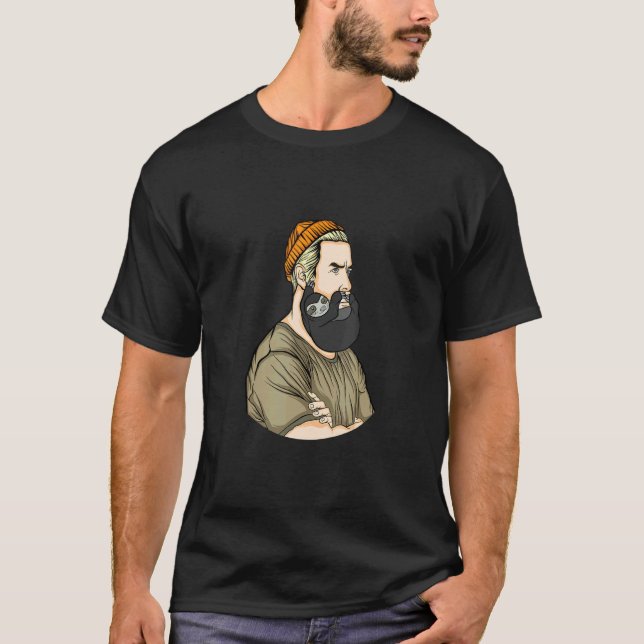 Camiseta Beard I Sloth Hipster Hairdresser Lazy Beard Grot (Frente)