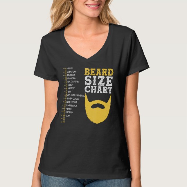 Camiseta Beard Measurement Char  Beard Length Growth Chart (Frente)