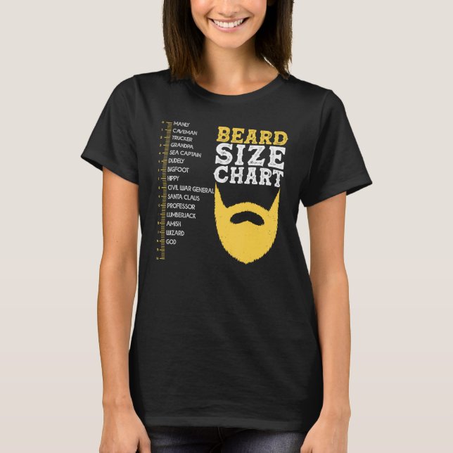 Camiseta Beard Measurement Char  Beard Length Growth Chart (Frente)