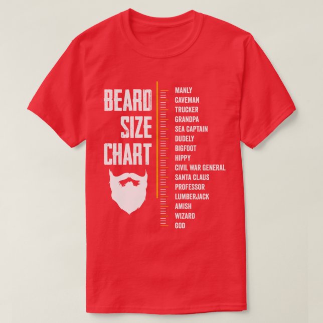 Camiseta Beard Measurement Chart Beard Length Funny Growth  (Frente do Design)