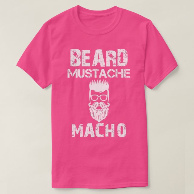 Camiseta Beard Mustache Macho (Frente do Design)