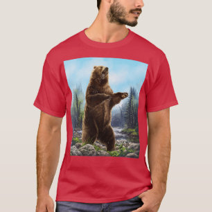 Camiseta Beard Style al urso pintura na floresta