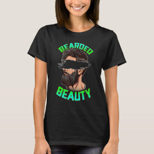 Camiseta Bearded Beauty Crescimento de Cabelo Facial Homens
