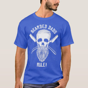 Camiseta Bearded Dads Rule Funny Skull with Beard Design
