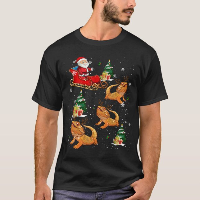 Camiseta Bearded Dragon  Christmas For Reptile (Frente)