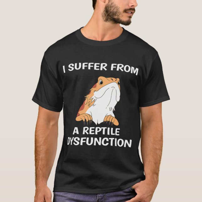 Camiseta Bearded Dragon Design Reptile Dysfunction Print (Frente)